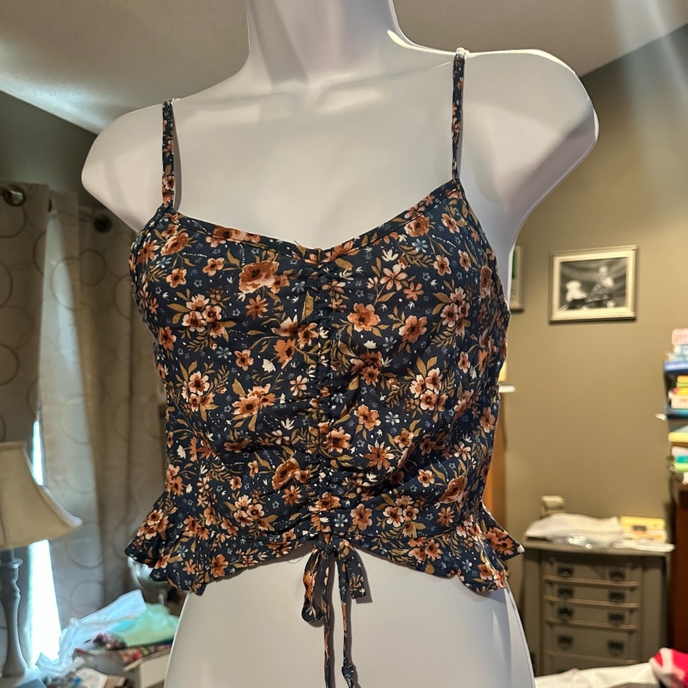 Floral Print Women's Top - Blue